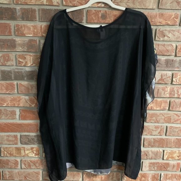 Women's CLEO Apparel 2X Graphic Sheer Lined Tiger Print Boxy & Flowy Top EUC - Picture 3 of 10